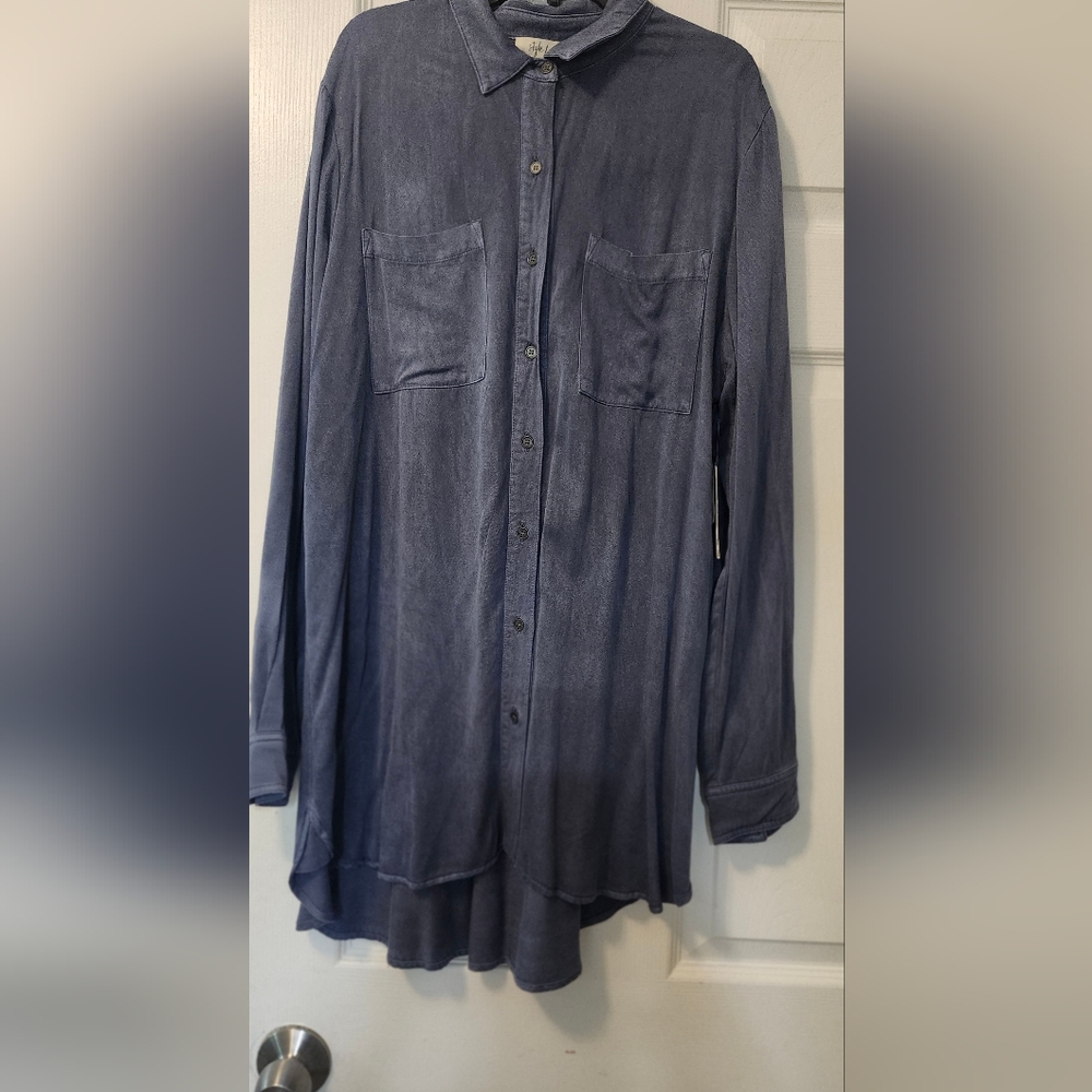 Style & Co. Women's Denim Blue Shirt